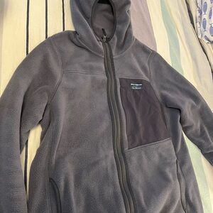 Gray Hooded LL Bean Fleece Jacket